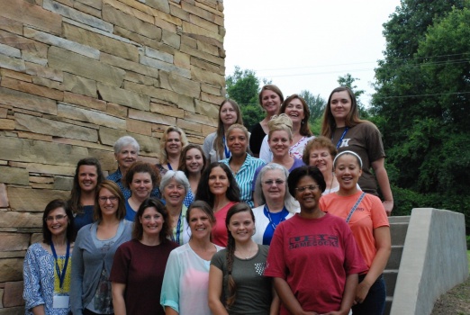Women pose for a group photo during the Annie’s Project education retreat last year.